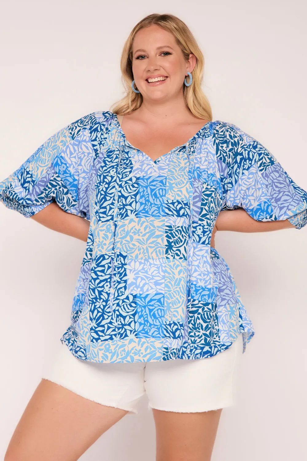 Robin Peasant Top in Salty Seas