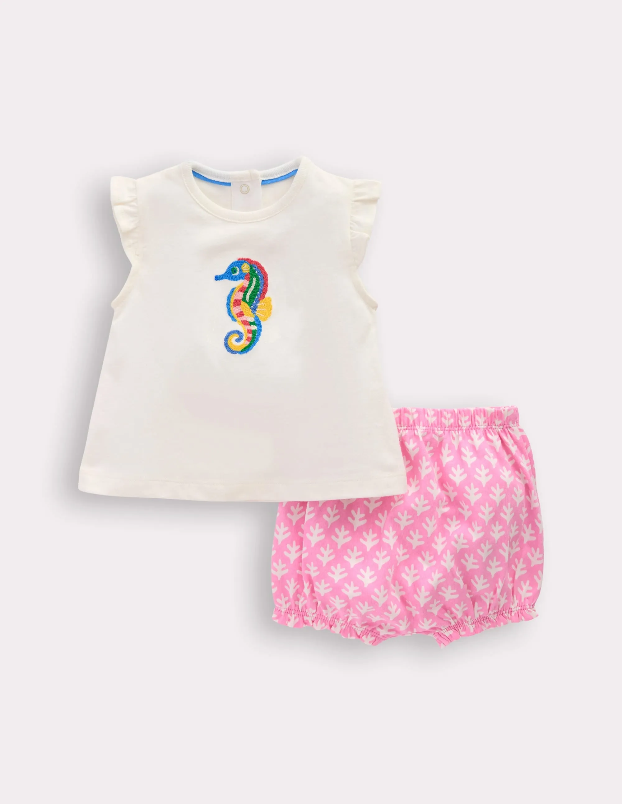 Ruffle Jersey Playset-Prism Pink and Coconut Milk