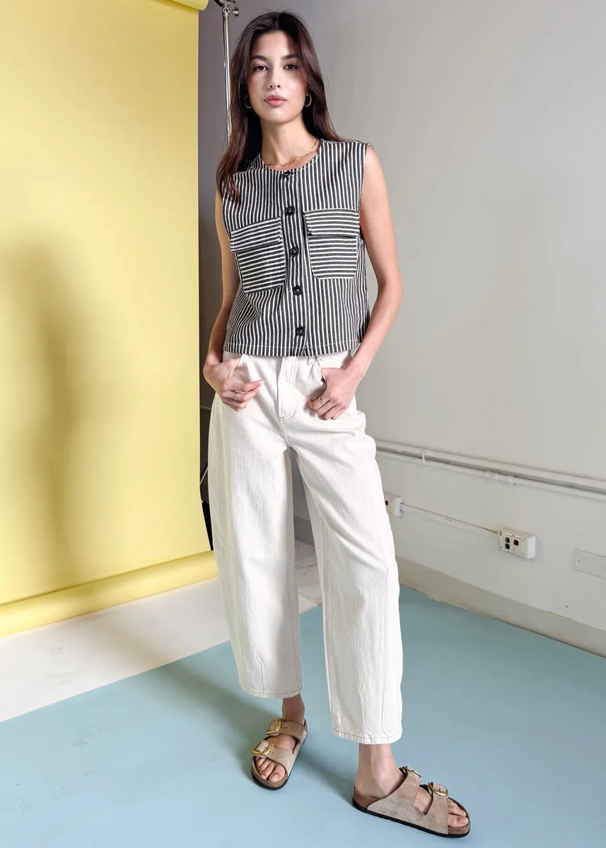 Sadet Striped Vest - Chocolat