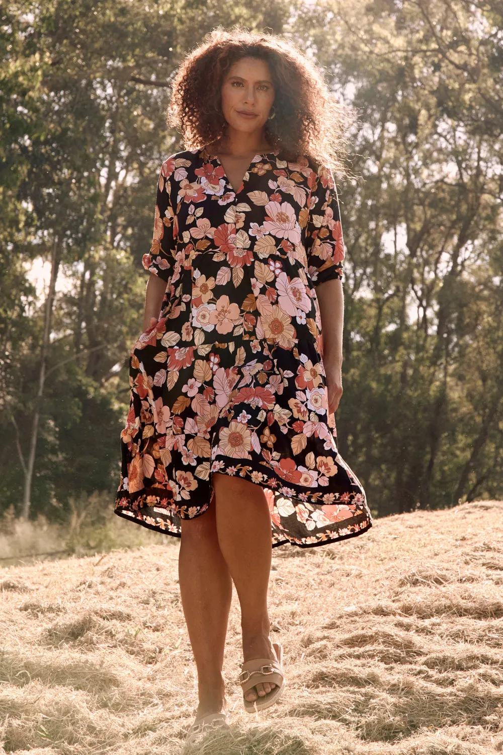 Scout Tiered Dress in Sweet Blooms