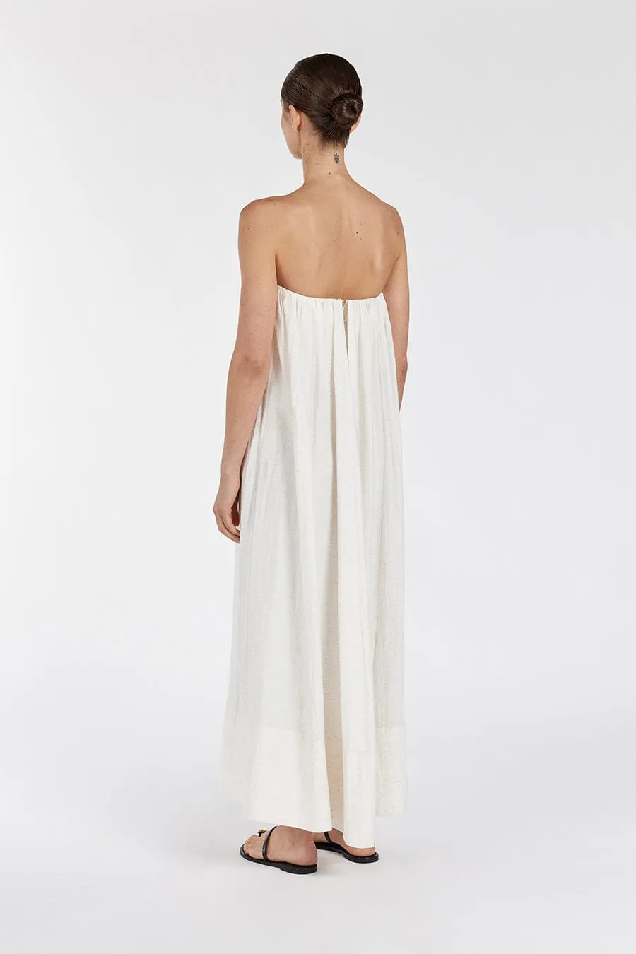 SHANIYA CREAM MARLE MIDI DRESS