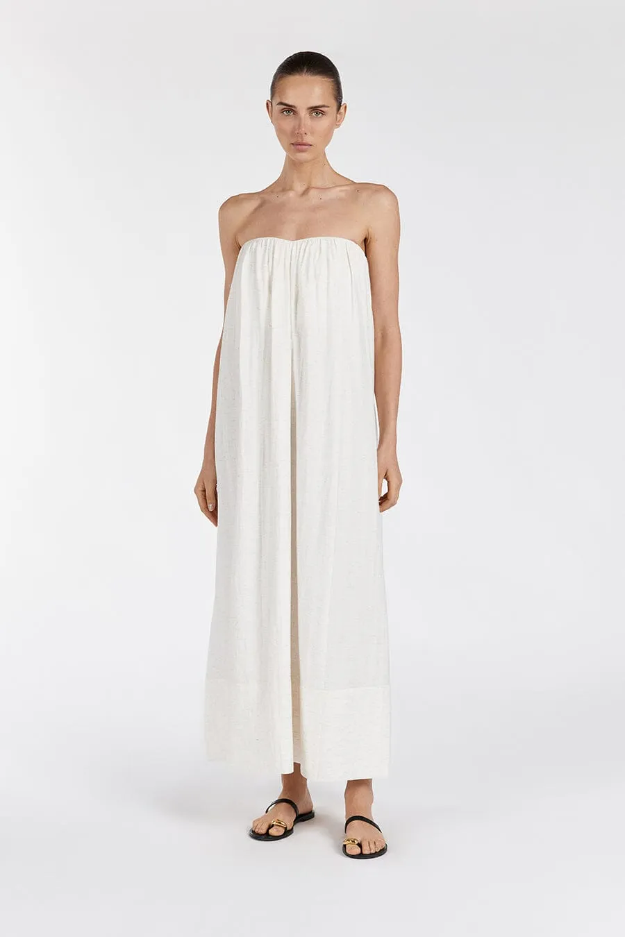 SHANIYA CREAM MARLE MIDI DRESS