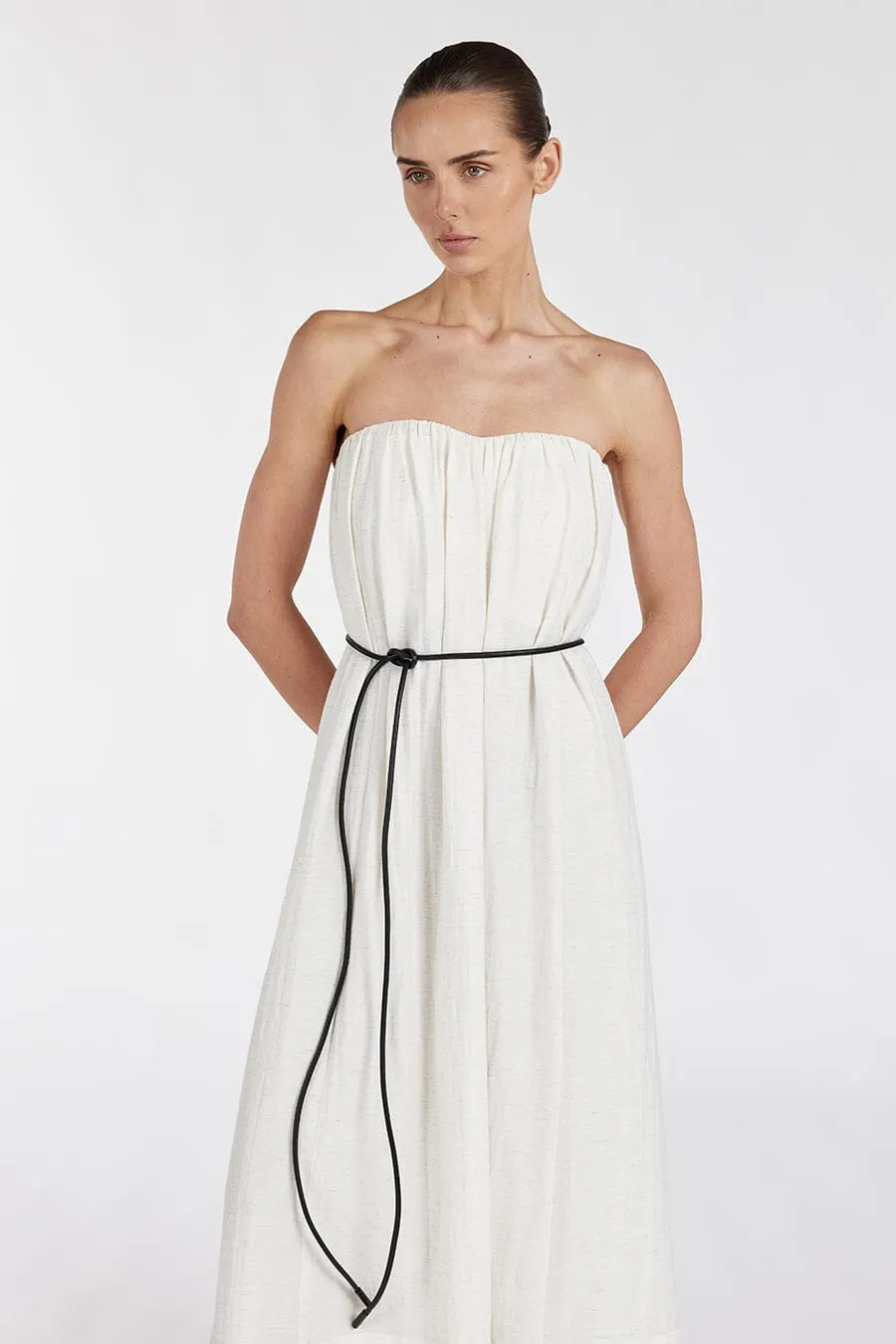 SHANIYA CREAM MARLE MIDI DRESS