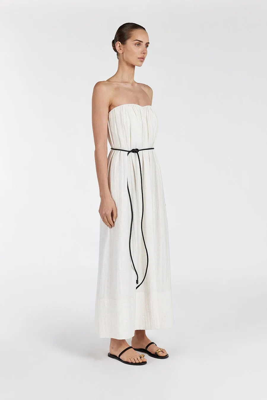 SHANIYA CREAM MARLE MIDI DRESS