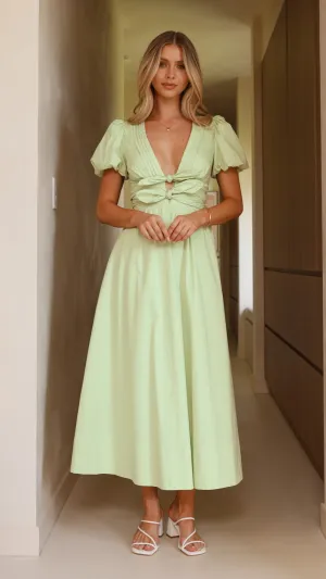 Sharni Bow Midi Dress - Mint