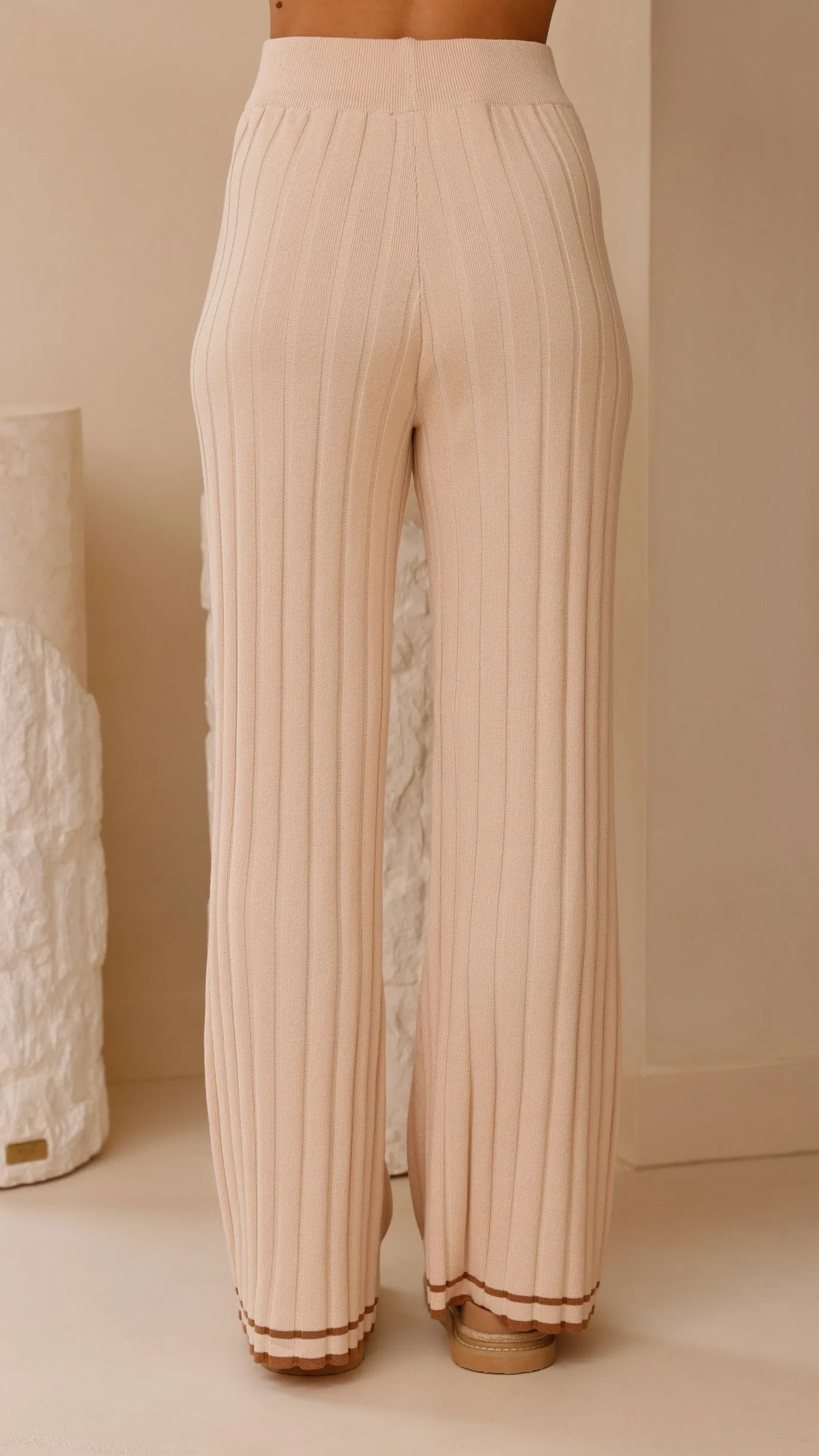 Shaylie Wide Leg Pants - Beige
