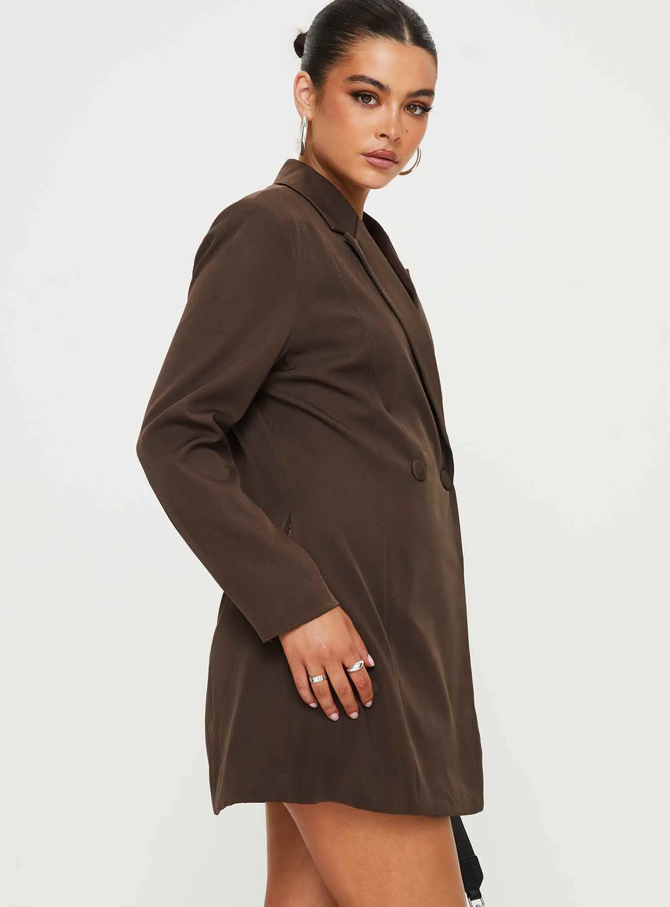 Simu Blazer Mini Dress Chocolate