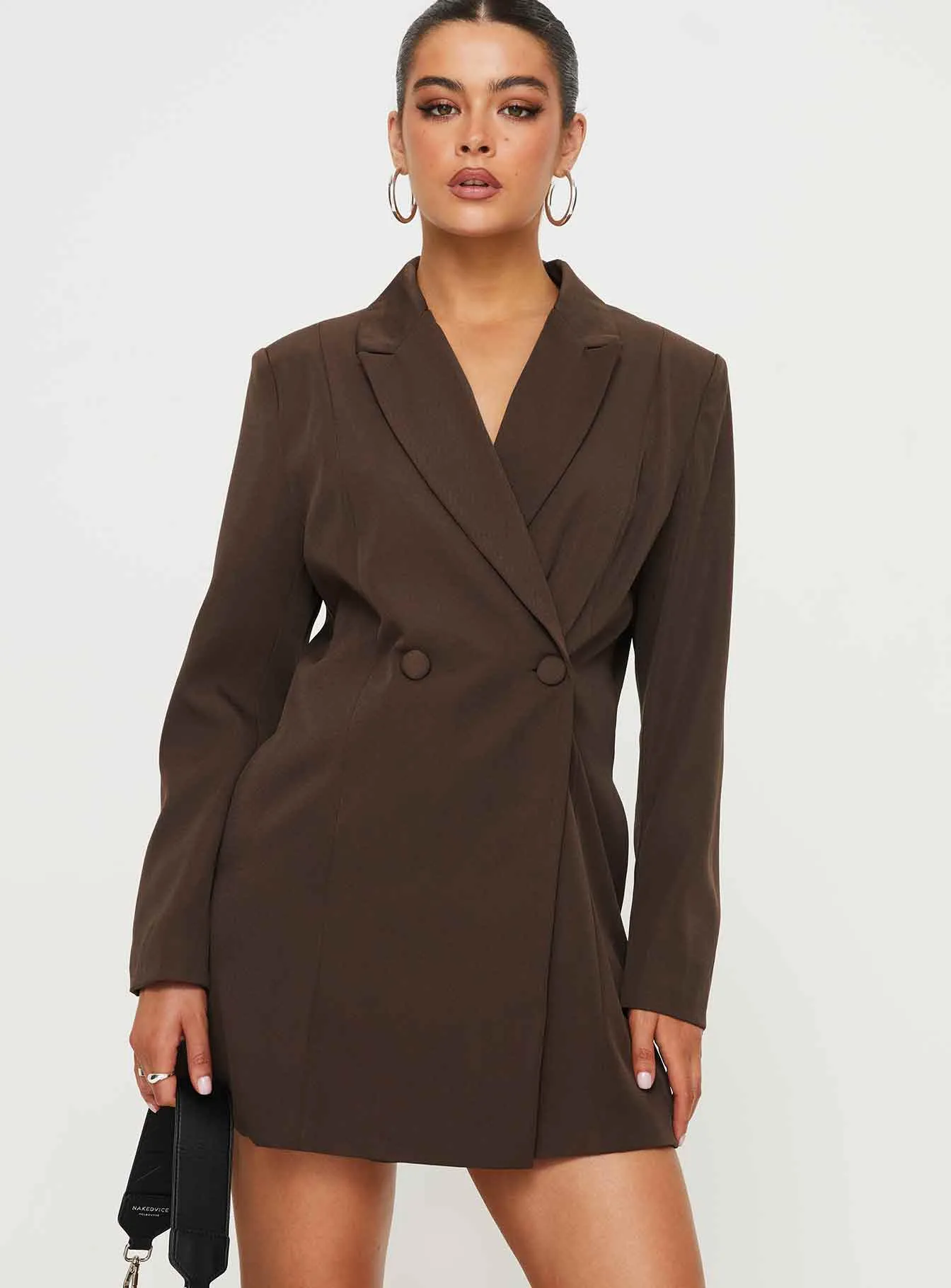 Simu Blazer Mini Dress Chocolate
