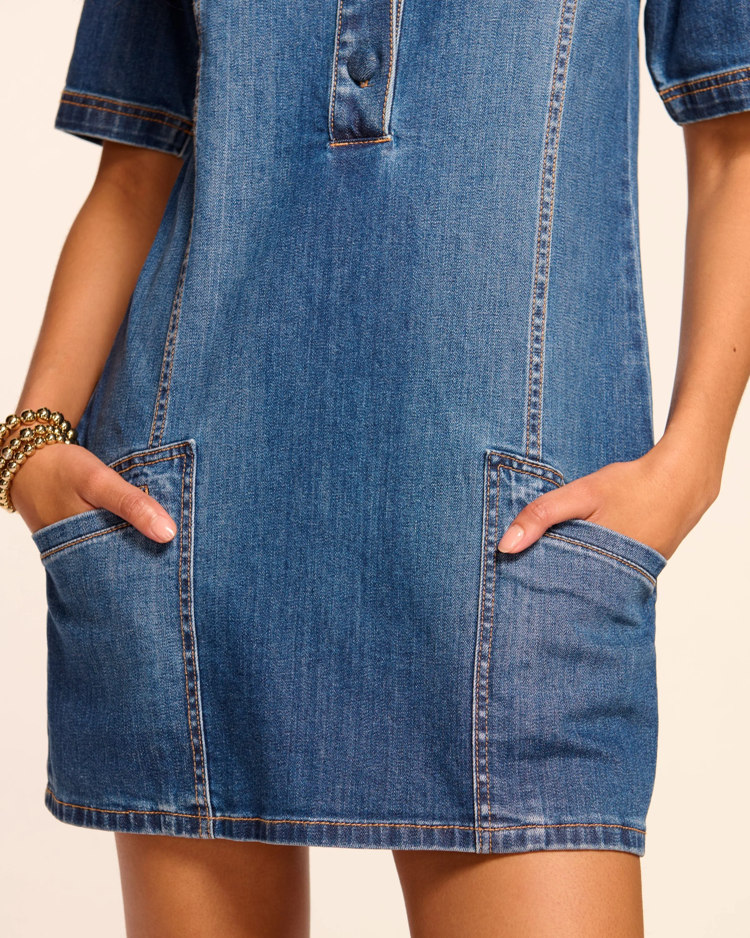 Skylar Short Sleeve Denim Mini Dress