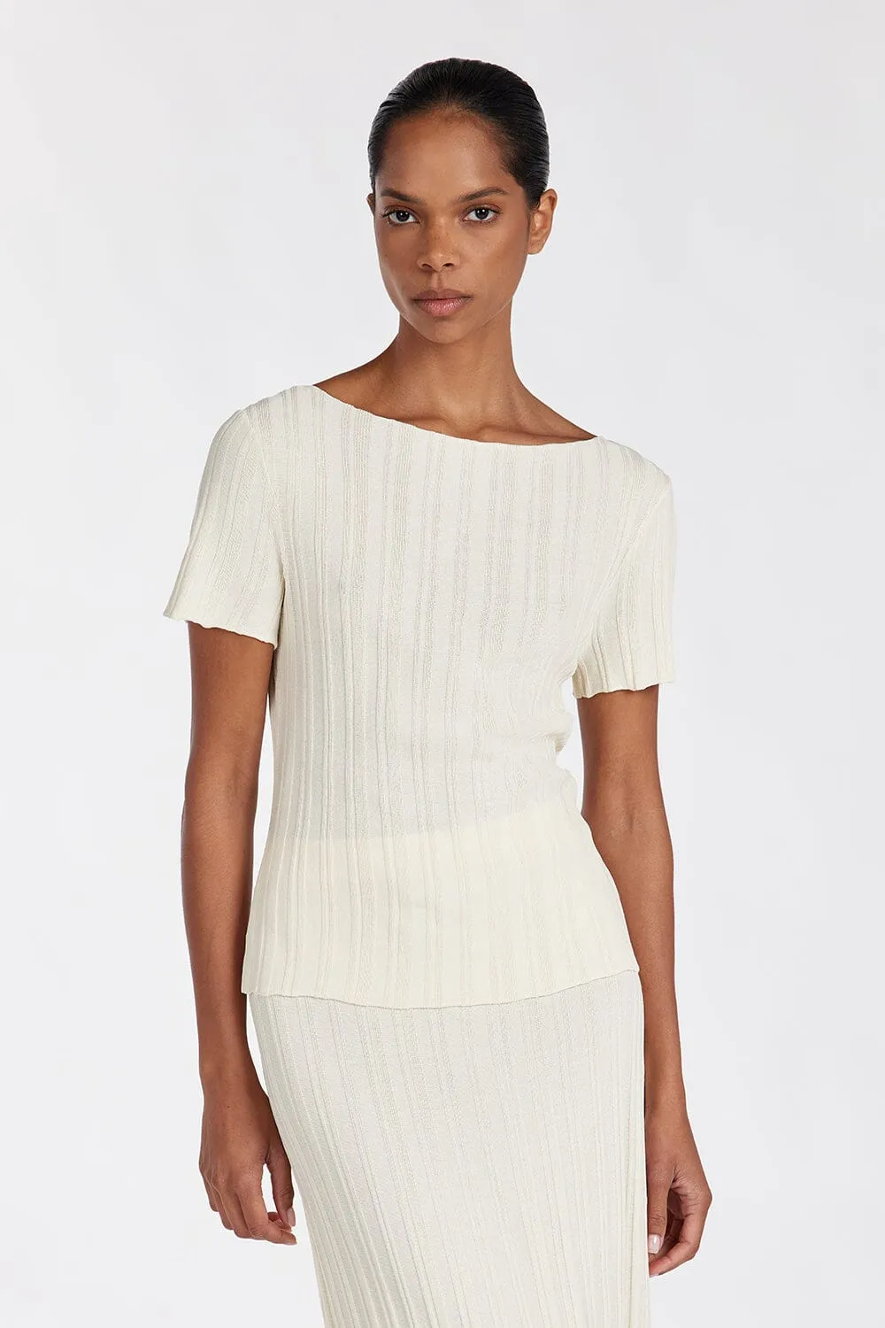 SYLVIA CREAM CAP SLEEVE TOP