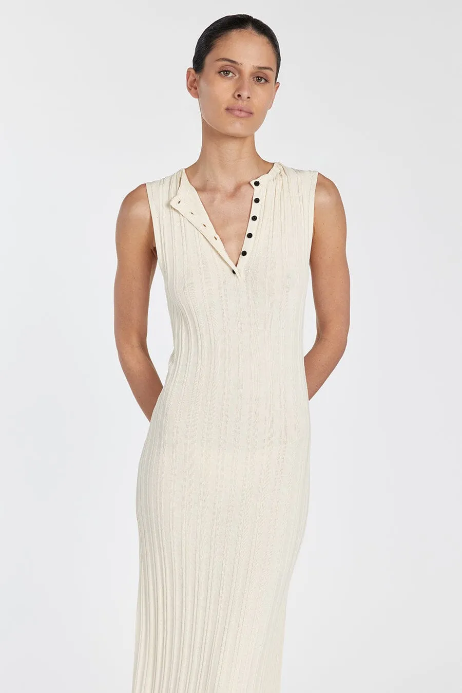 SYLVIA CREAM SLEEVELESS MAXI DRESS