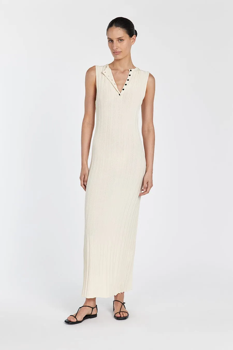 SYLVIA CREAM SLEEVELESS MAXI DRESS