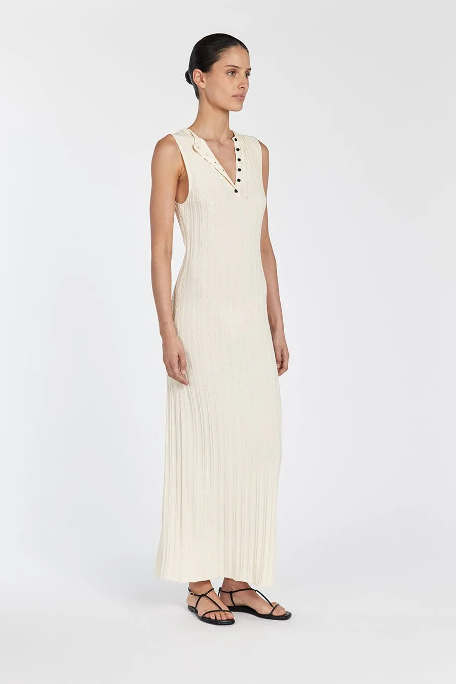 SYLVIA CREAM SLEEVELESS MAXI DRESS
