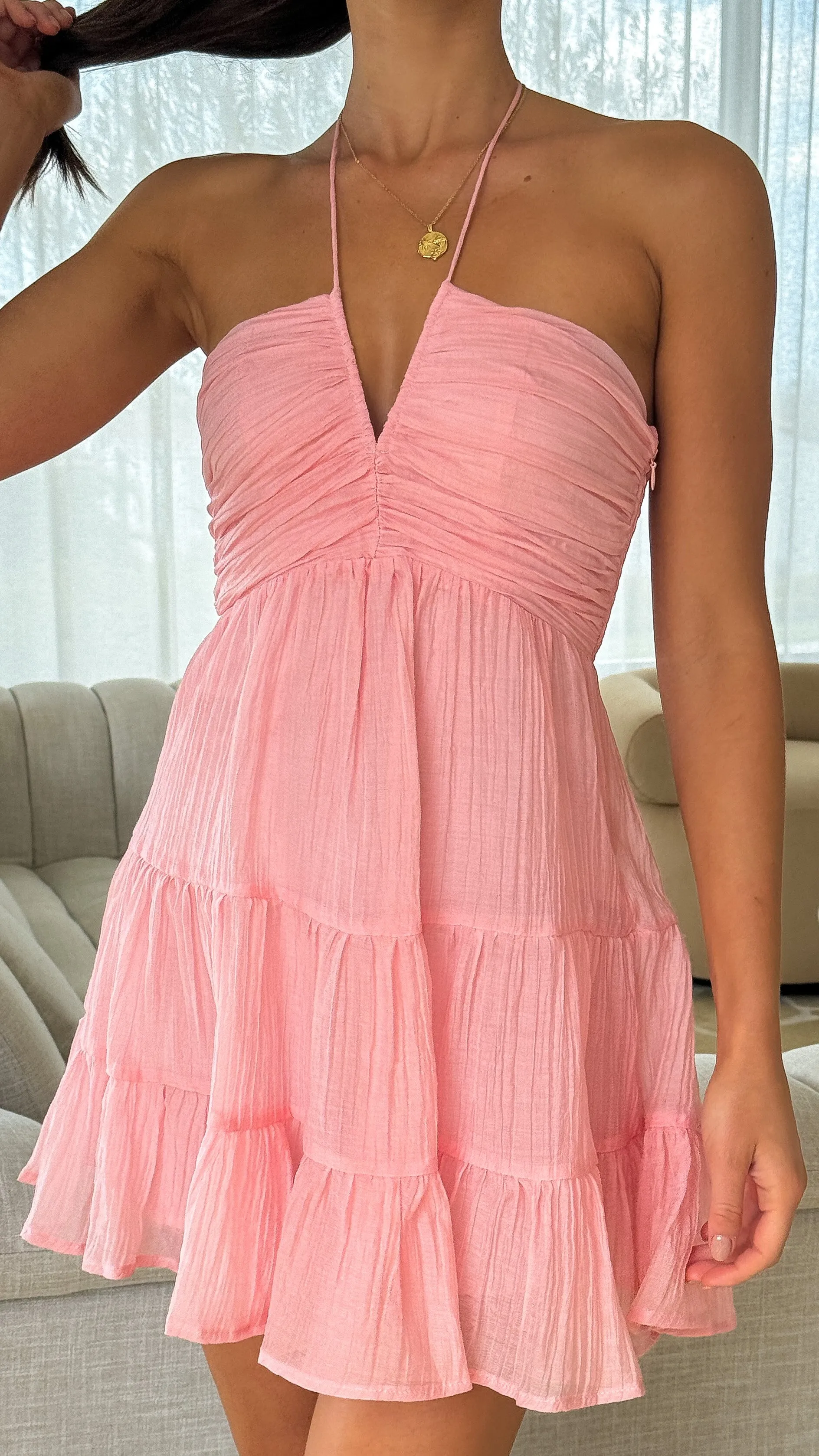 Taffeta Mini Dress - Pink