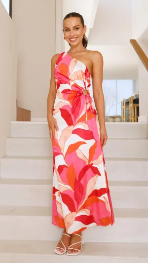 Talisa Maxi Dress - Pink / Orange Floral