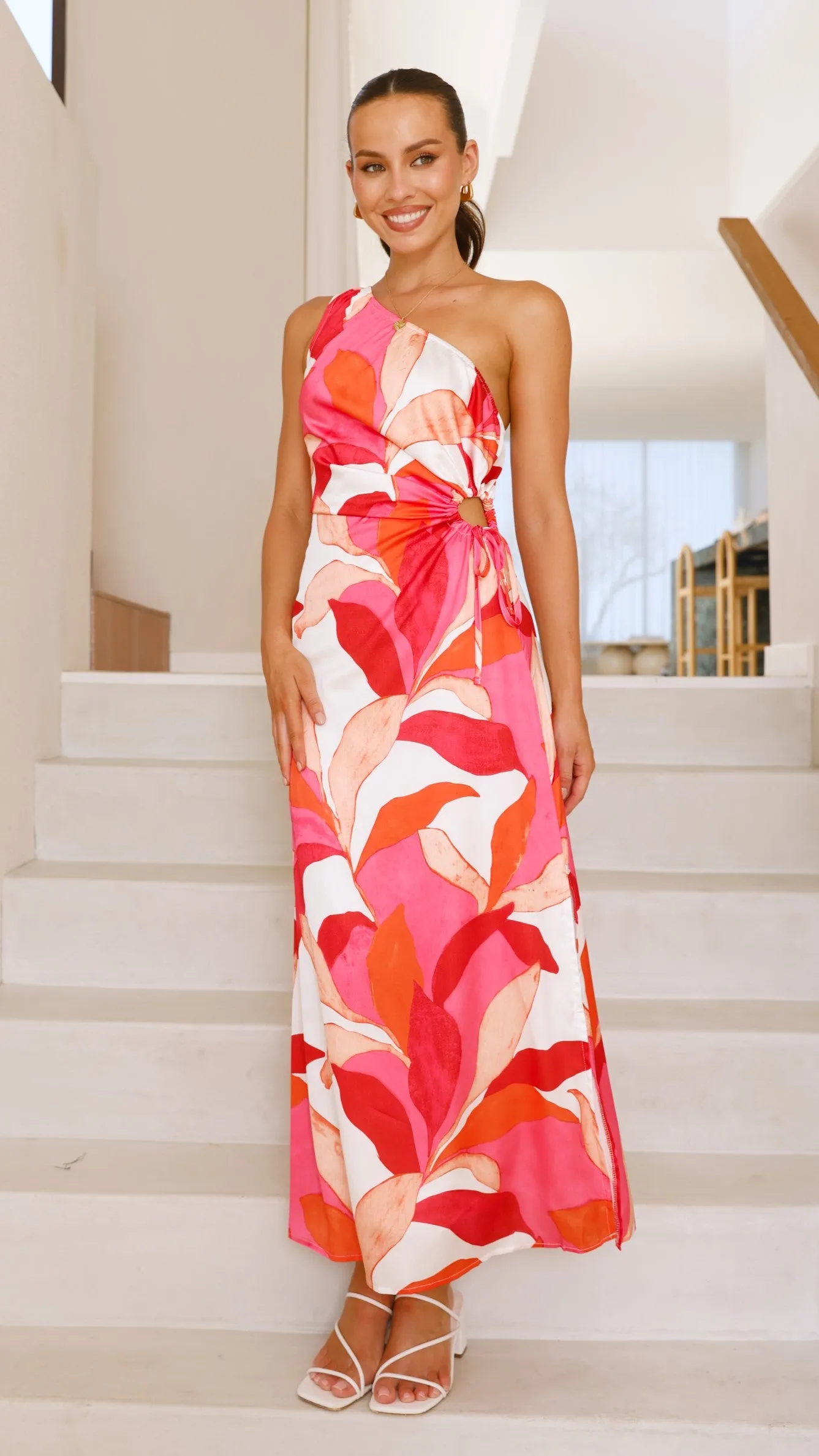 Talisa Maxi Dress - Pink / Orange Floral