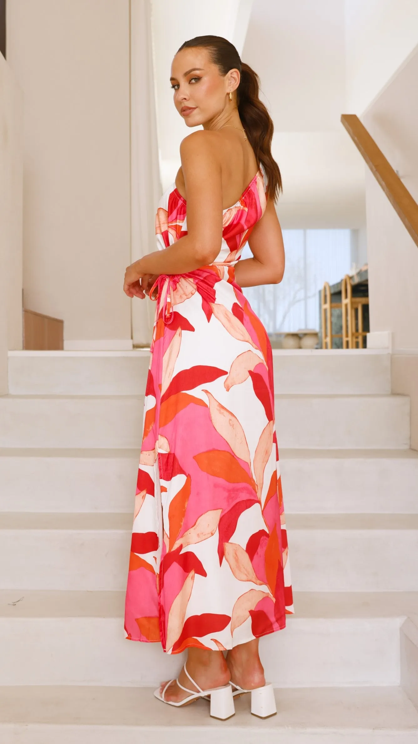 Talisa Maxi Dress - Pink / Orange Floral