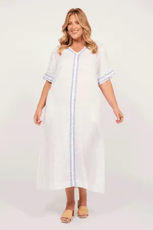 Tamara Linen Maxi Dress in Island Breeze