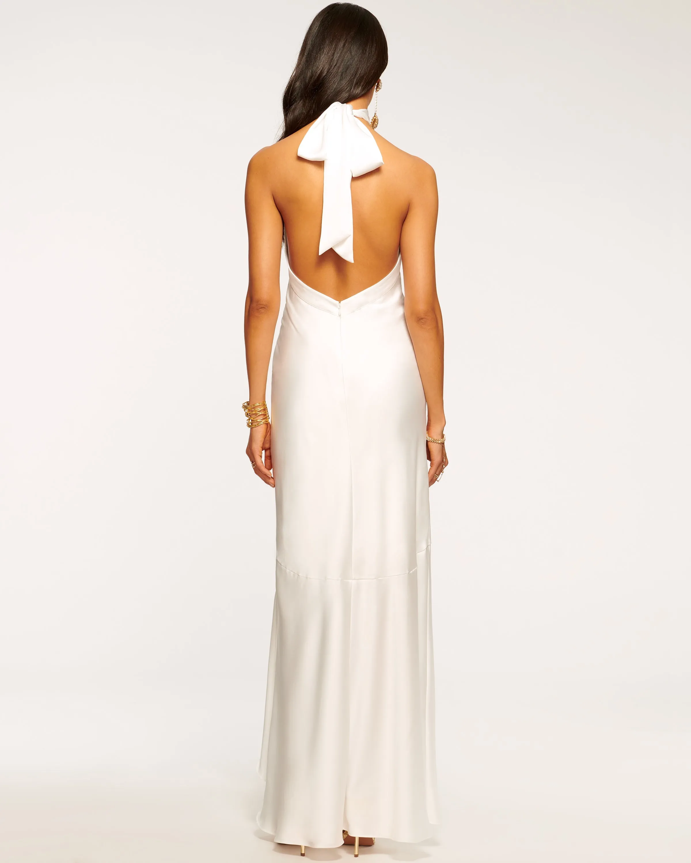 Tera Ruffled Halter Gown