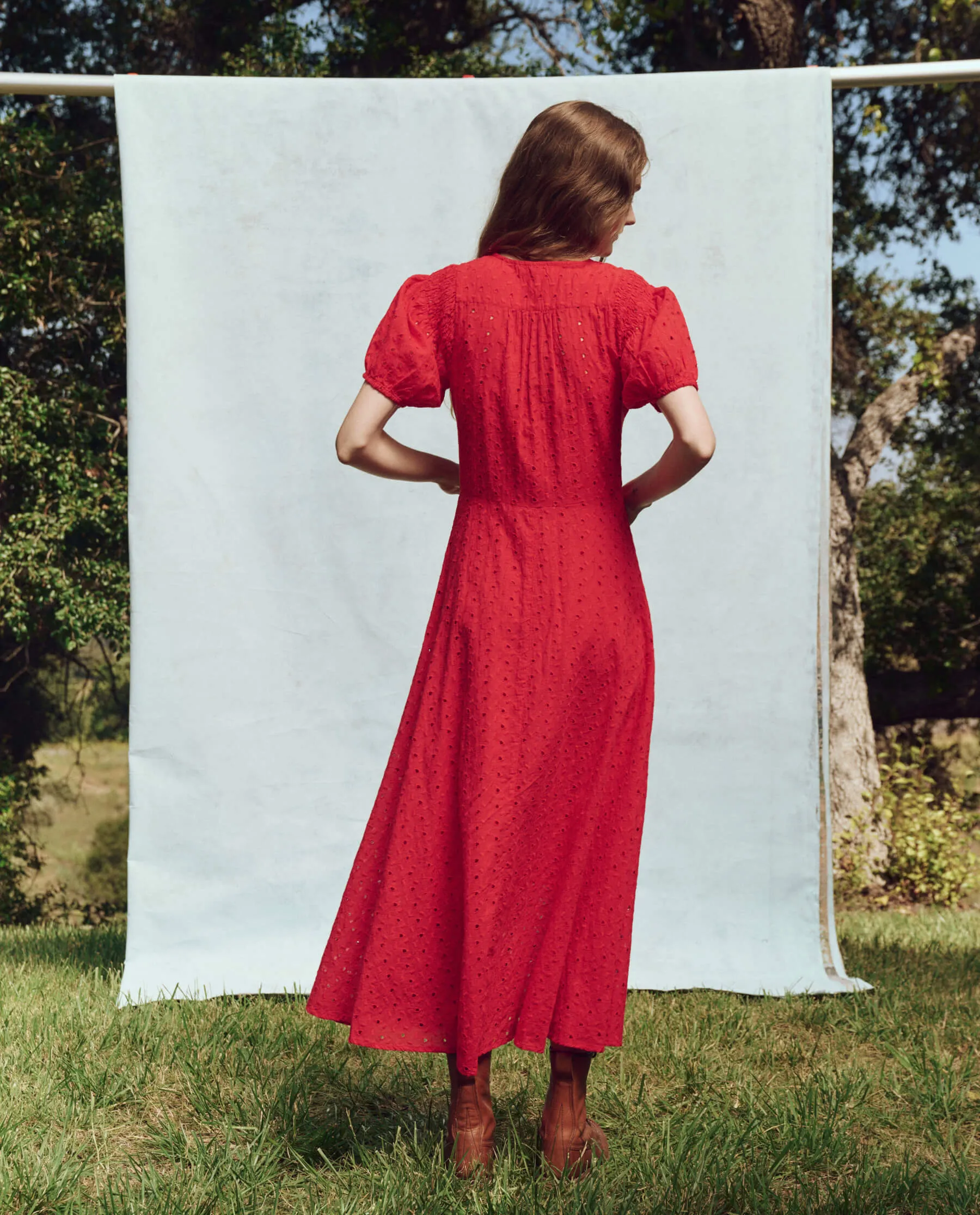 The Veranda Dress. -- Red Rose