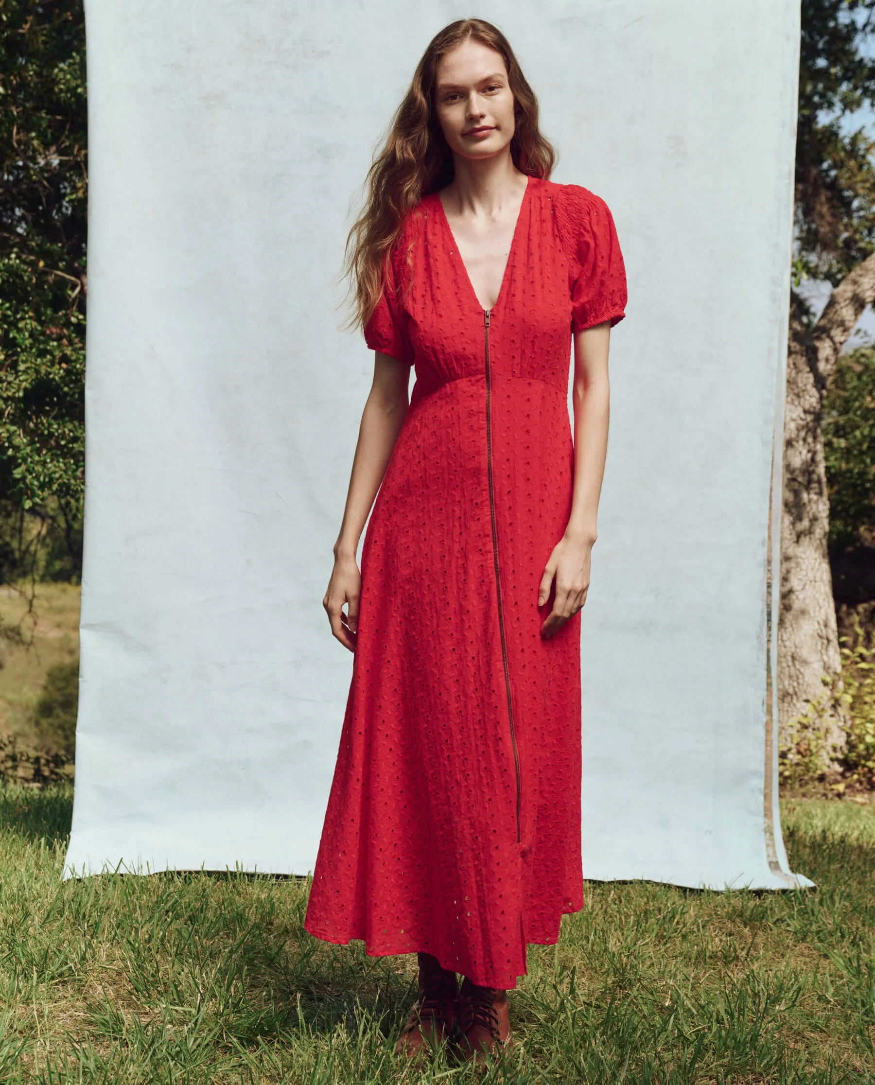 The Veranda Dress. -- Red Rose