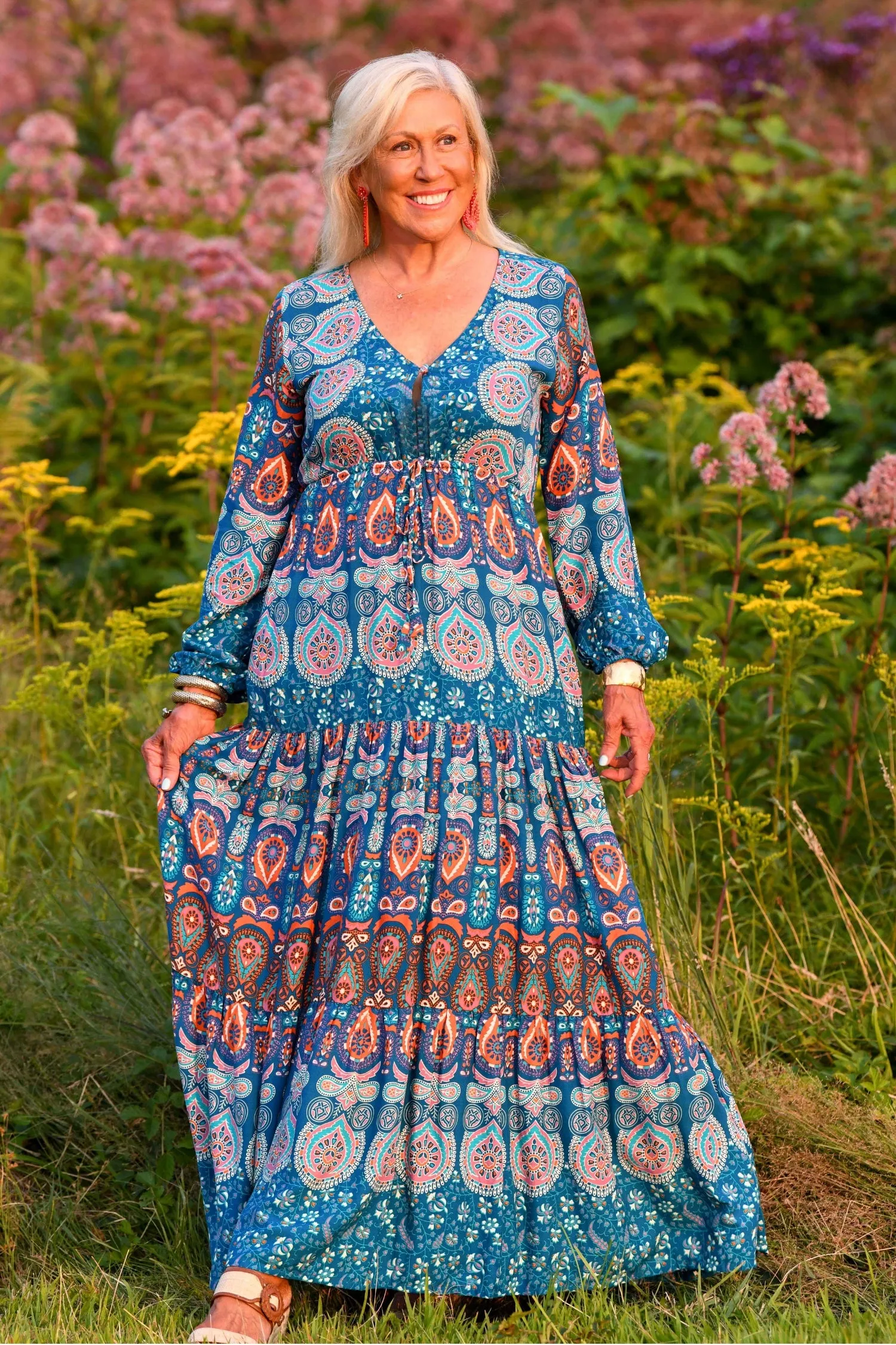 Tulula Dress / Orange Teal