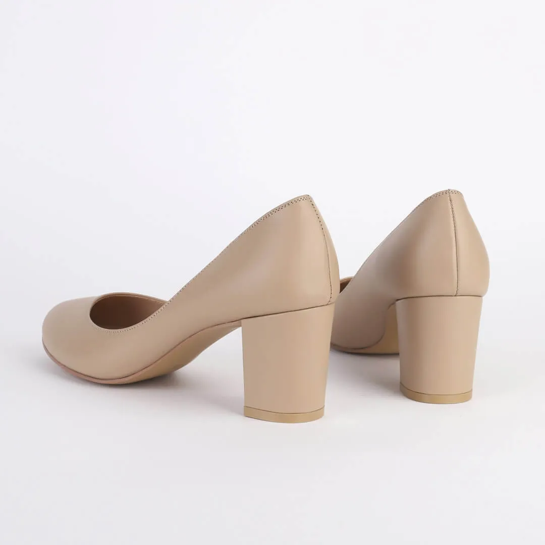 *UK size 13 - DEBBIE - beige, 8cm heels
