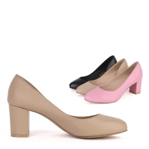 *UK size 13 - DEBBIE - beige, 8cm heels