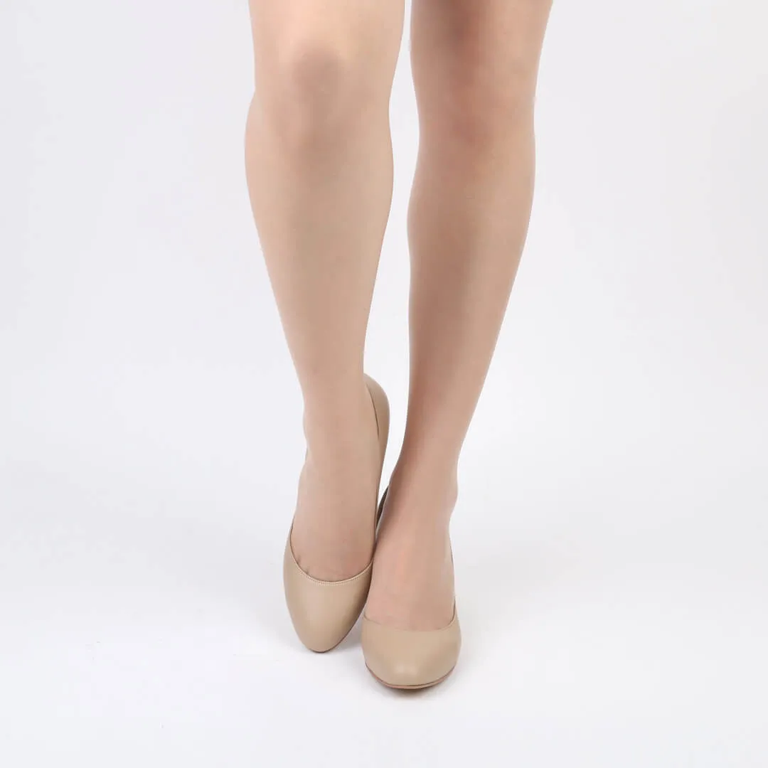 *UK size 13 - DEBBIE - beige, 8cm heels