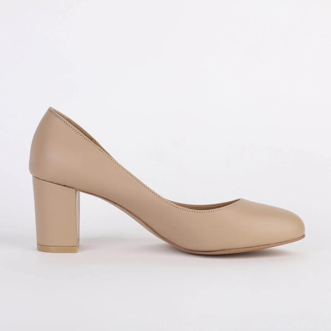 *UK size 13 - DEBBIE - beige, 8cm heels