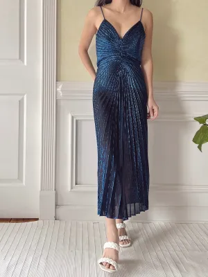 Vintage Electric Blue Lurex Dress - S