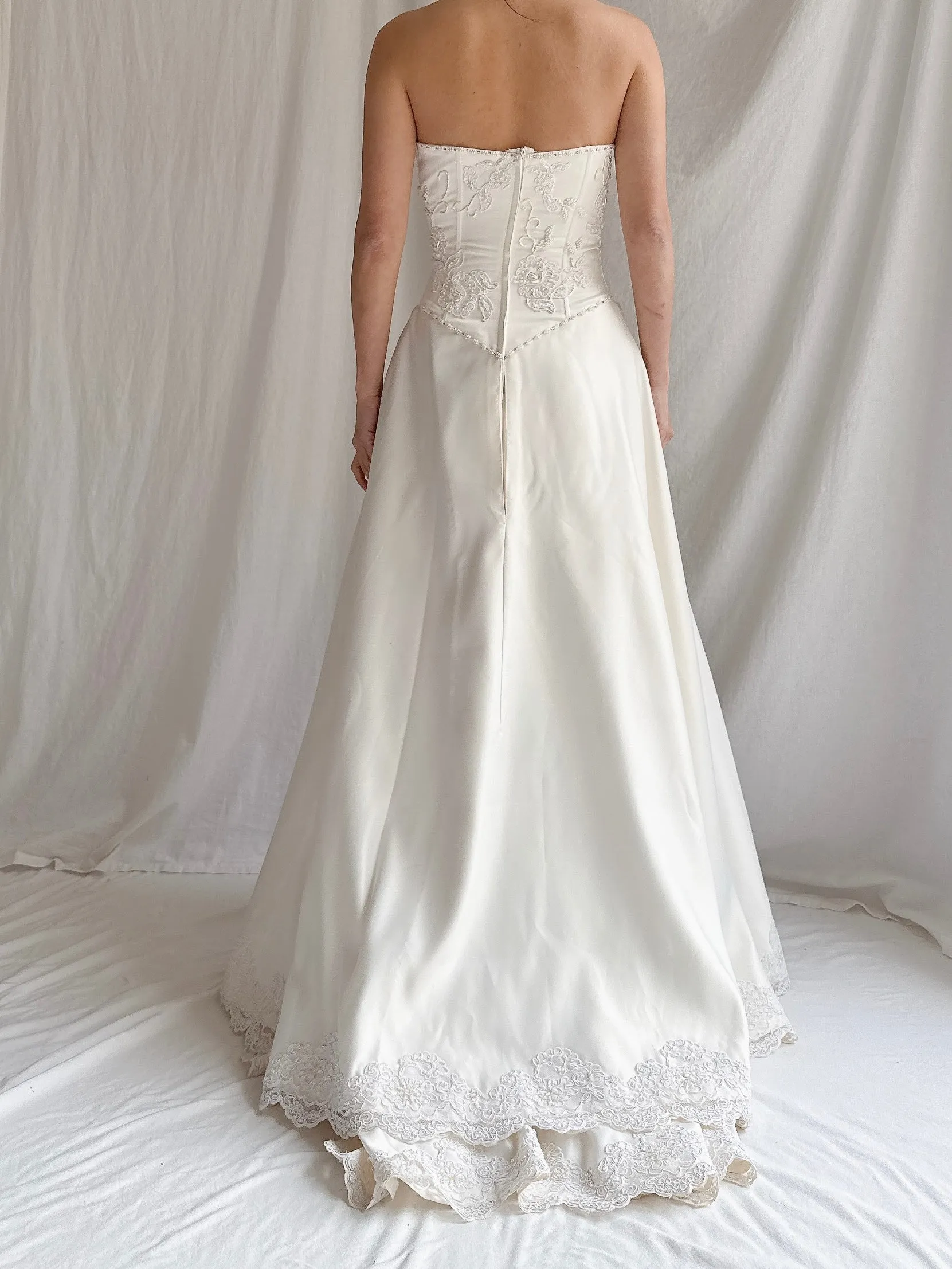 Vintage Embelished Basque Waist Gown - S