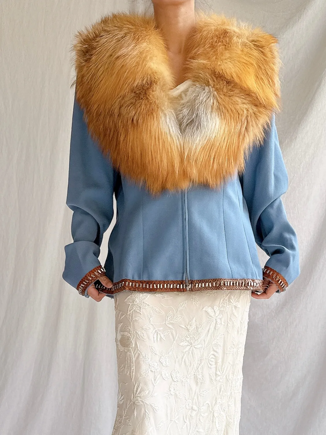 Vintage Gai Mattiolo Fox Fur Collar Jacket - M/L IT46