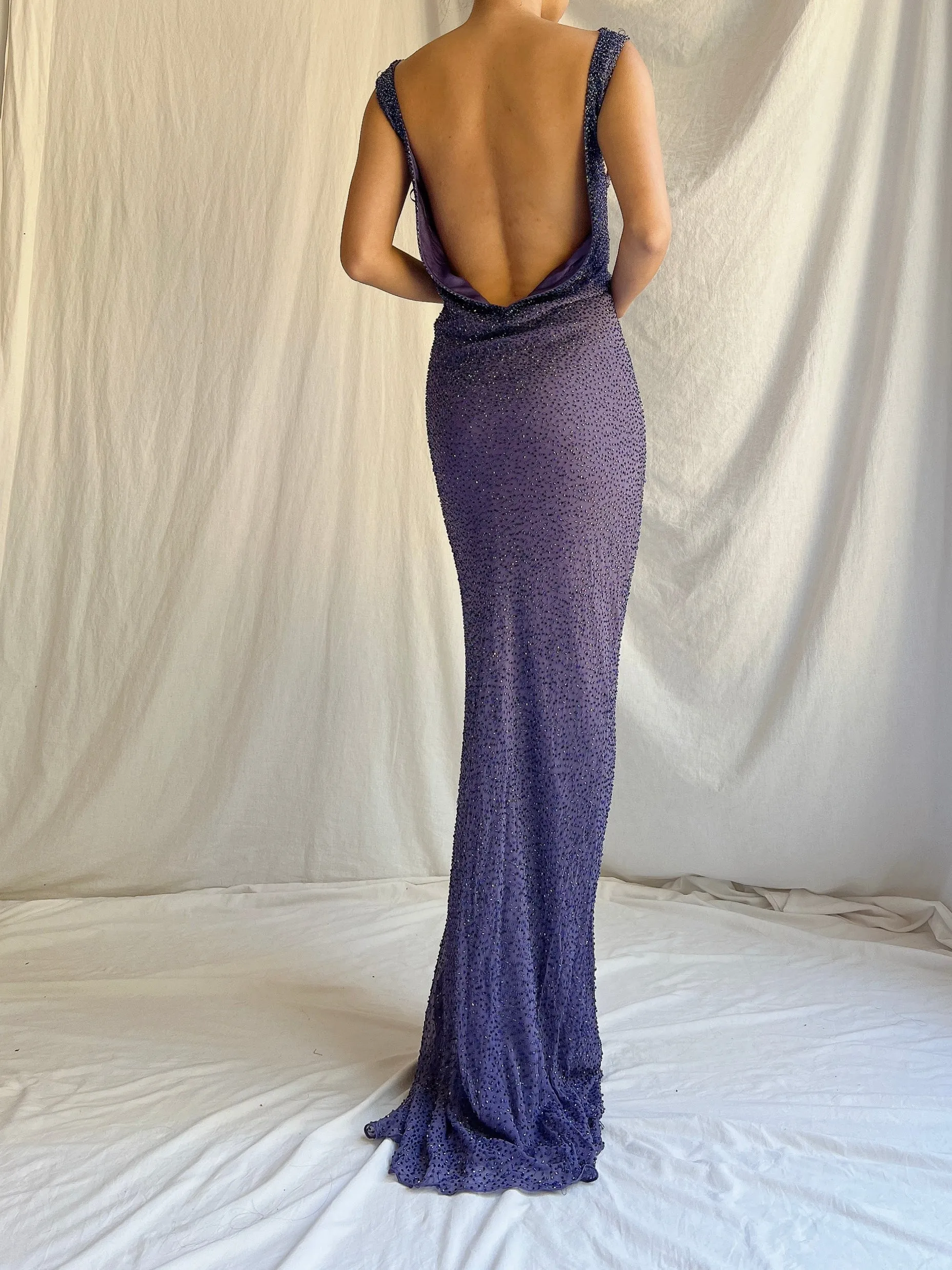Vintage Jenny Packham Silk Beaded Gown - M/L