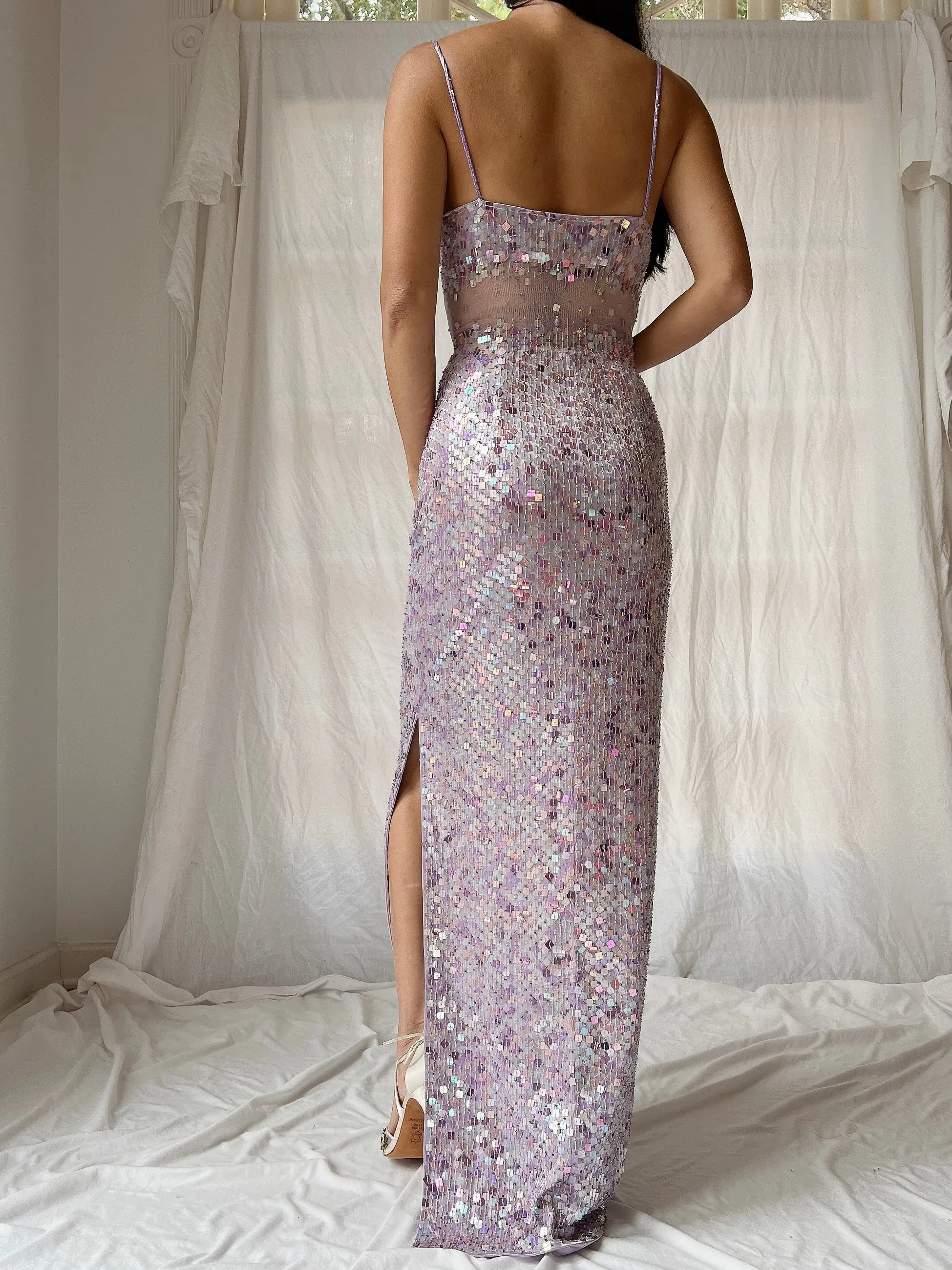 Vintage Lavender Sequins Dress - S