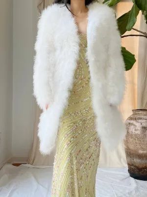 Vintage Long Feather Coat - S/M