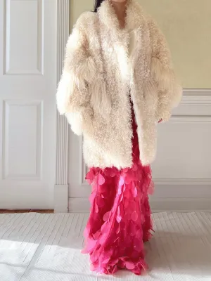 Vintage Mongolian Sheared Lamb Coat - M/L