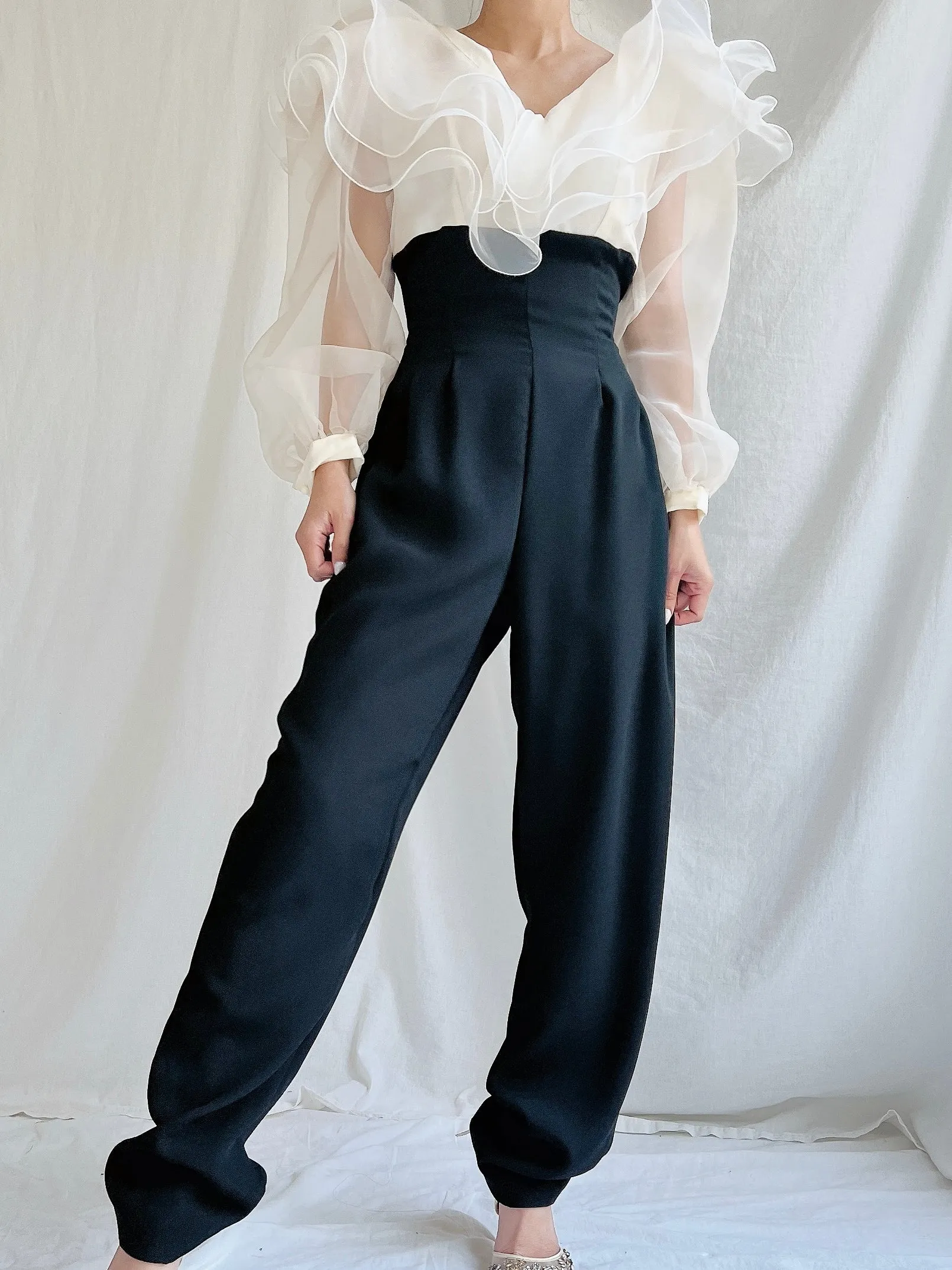 Vintage Organza and Rayon Jumpsuit/Romper - S