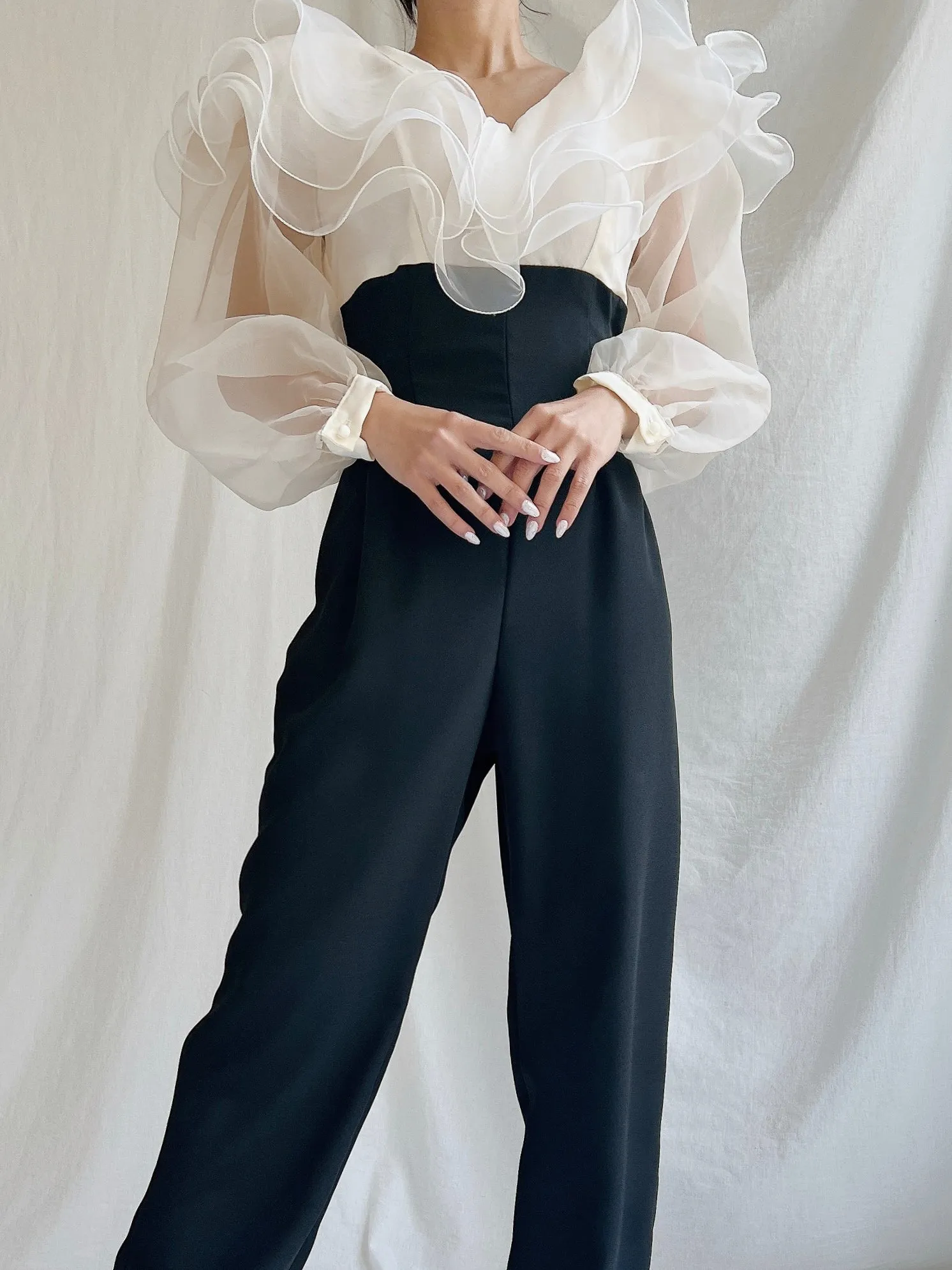Vintage Organza and Rayon Jumpsuit/Romper - S