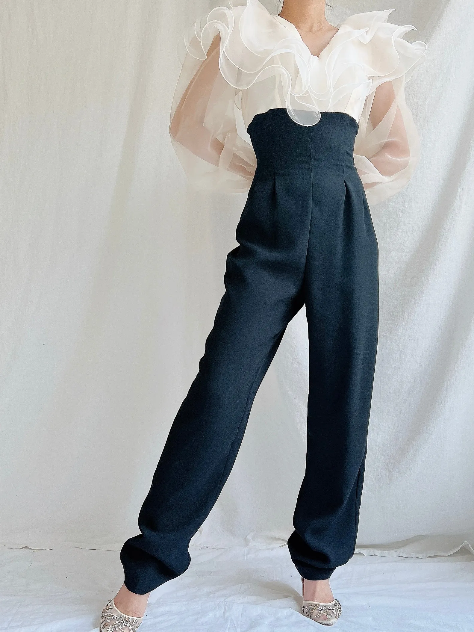 Vintage Organza and Rayon Jumpsuit/Romper - S