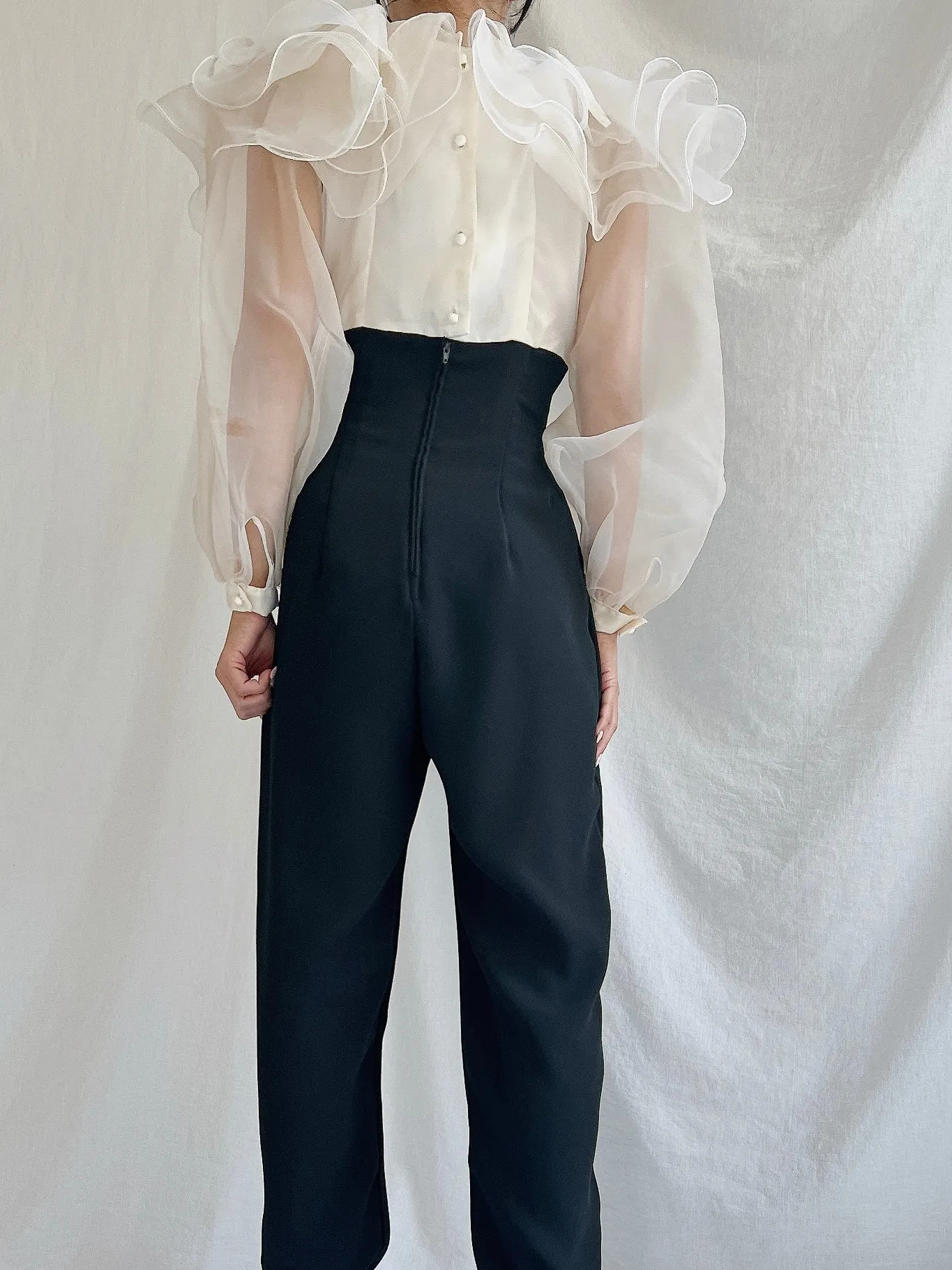 Vintage Organza and Rayon Jumpsuit/Romper - S