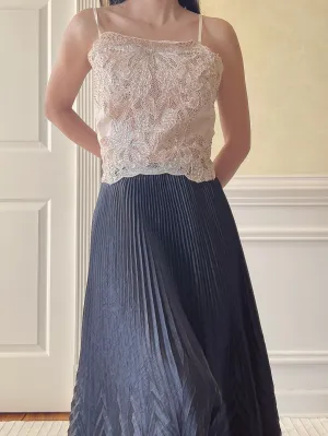 Vintage Organza Embroidered Top  - S