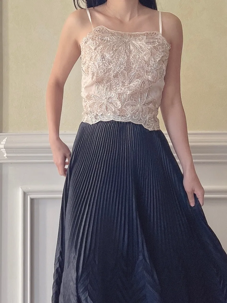 Vintage Organza Embroidered Top  - S