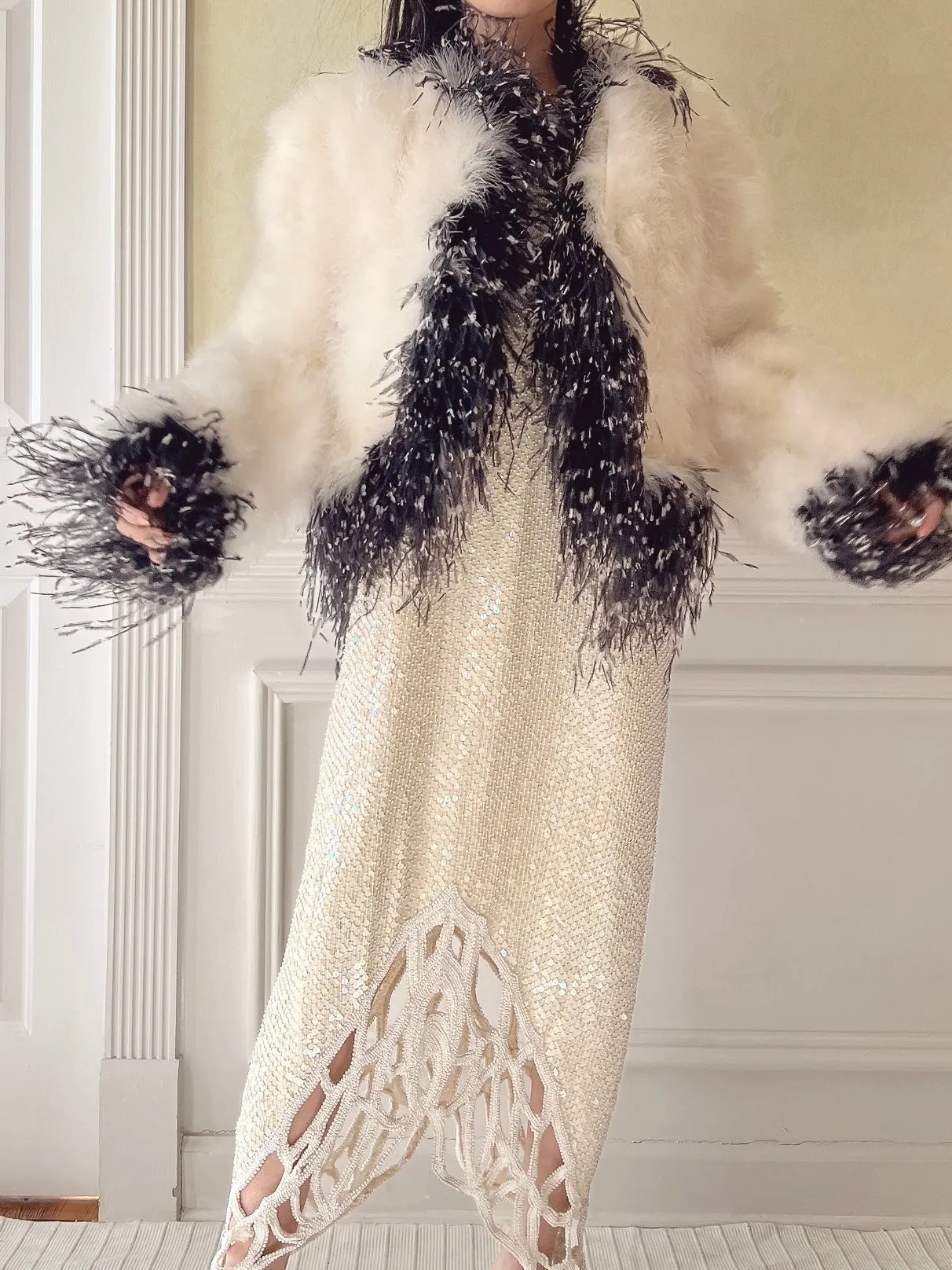 Vintage Ostrich and Marabou Jacket - S/M