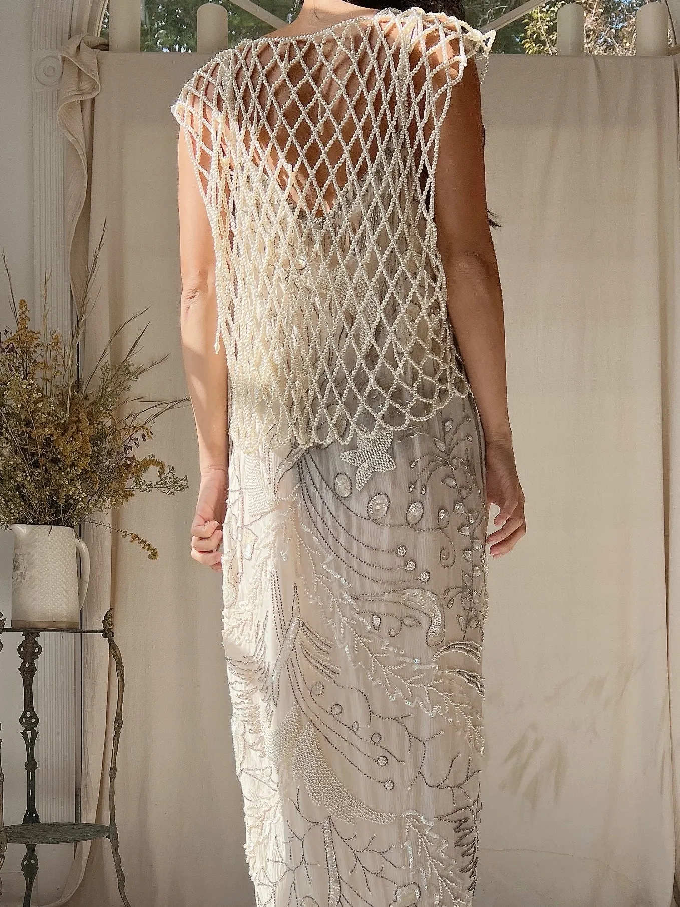 Vintage Pearl Beaded Top - M