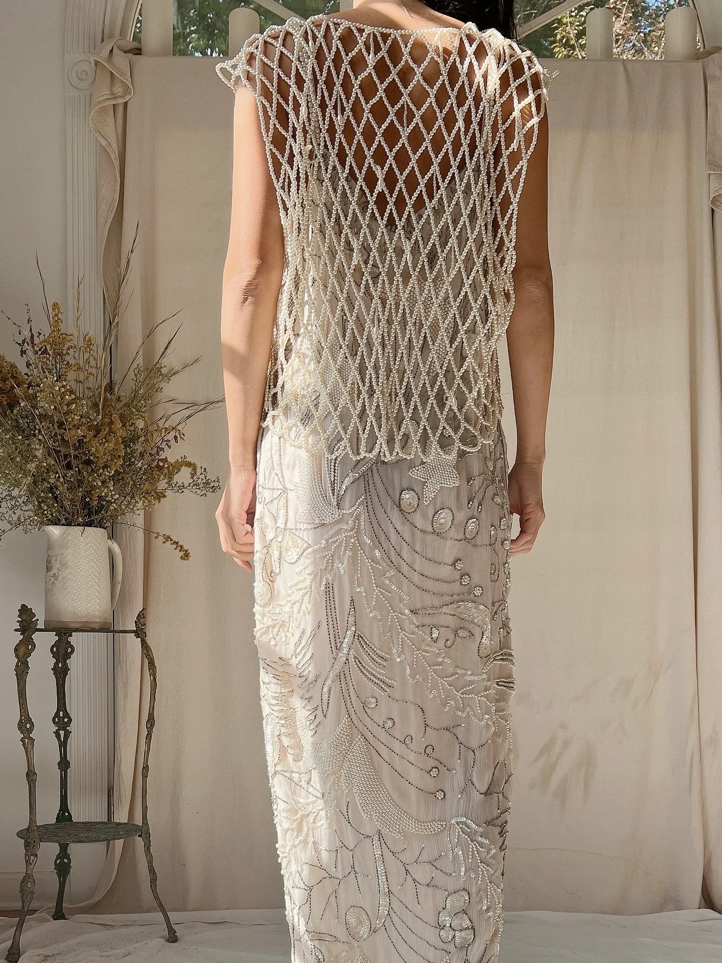 Vintage Pearl Beaded Top - M