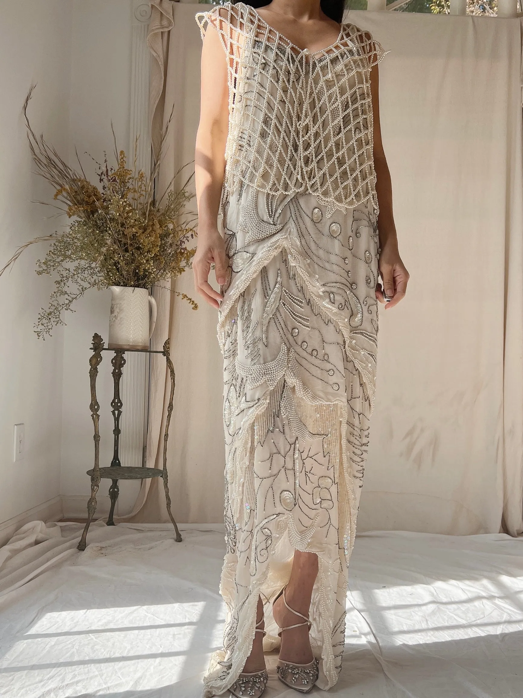 Vintage Pearl Beaded Top - M