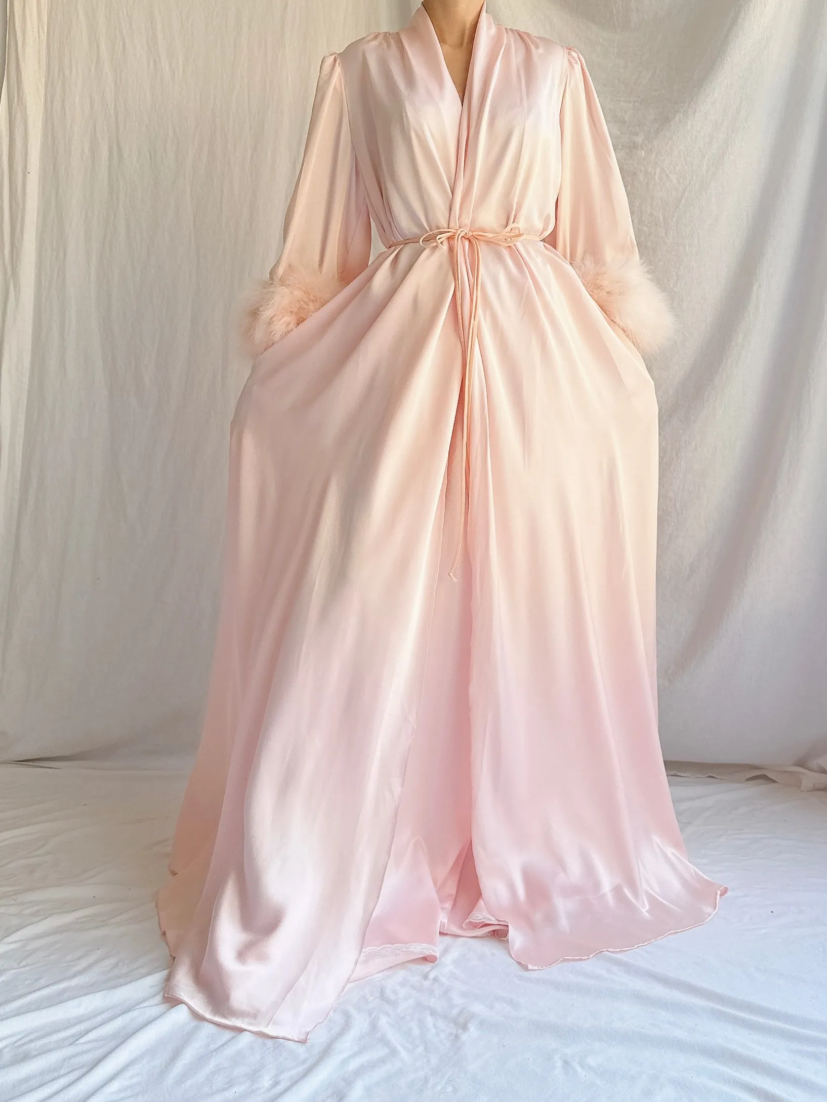 Vintage Pink Lucie Ann Feather 2 Piece Set - OSFM