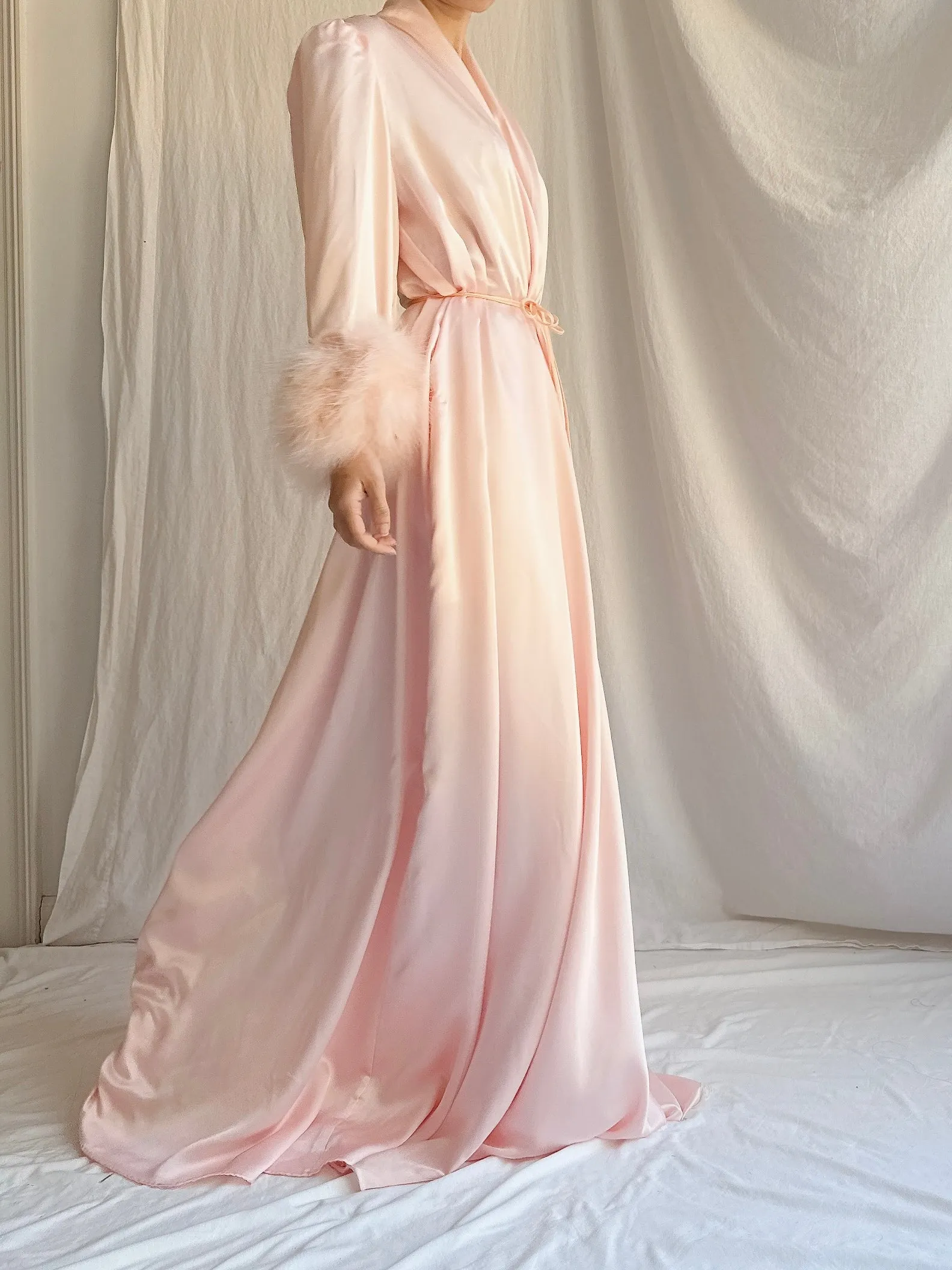Vintage Pink Lucie Ann Feather 2 Piece Set - OSFM