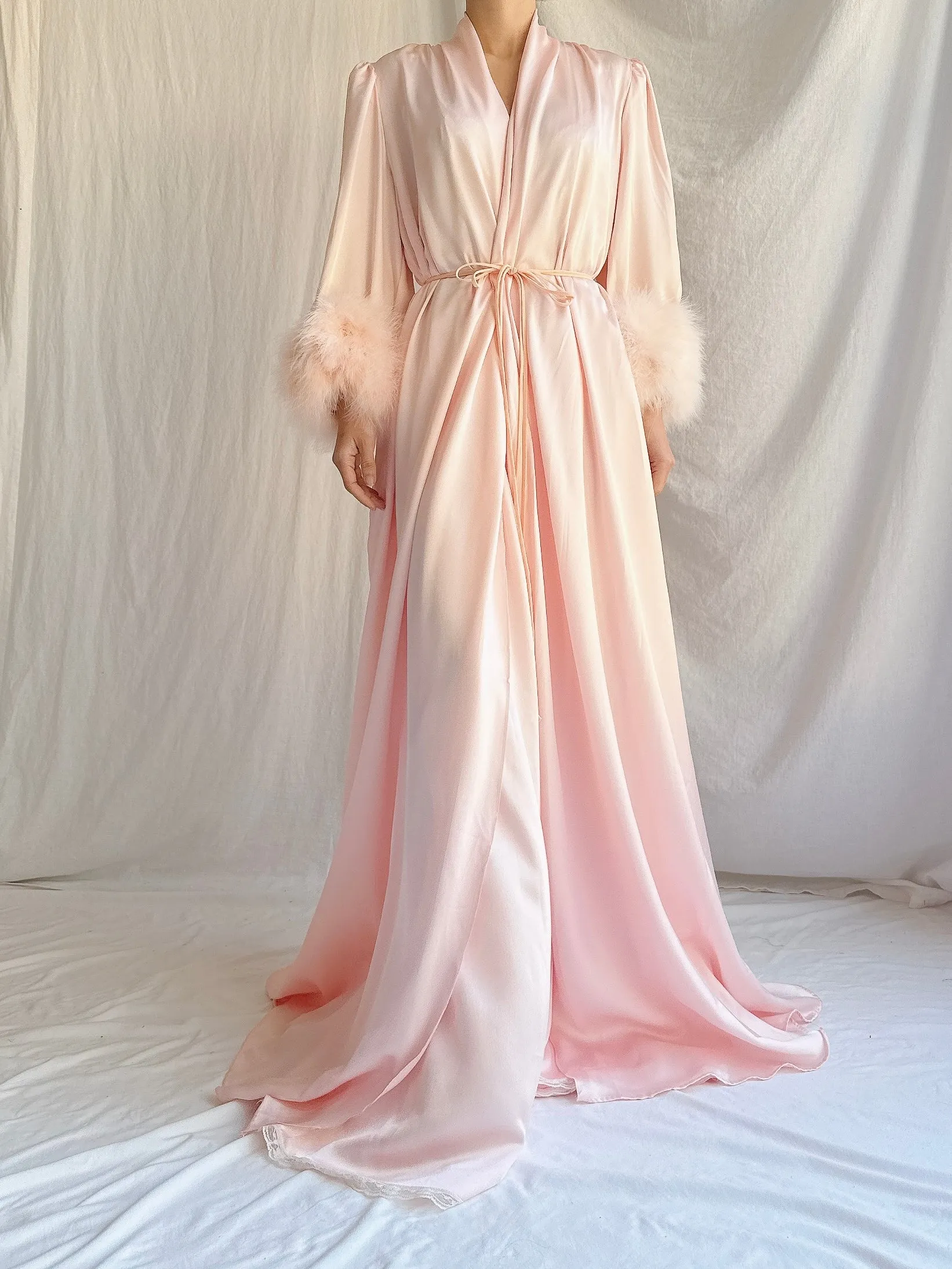 Vintage Pink Lucie Ann Feather 2 Piece Set - OSFM